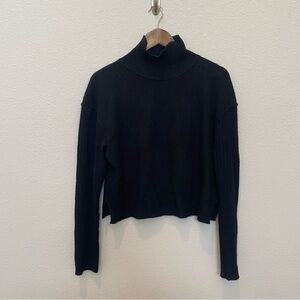 Free People Cropped Black Cashmere Turtleneck Size S